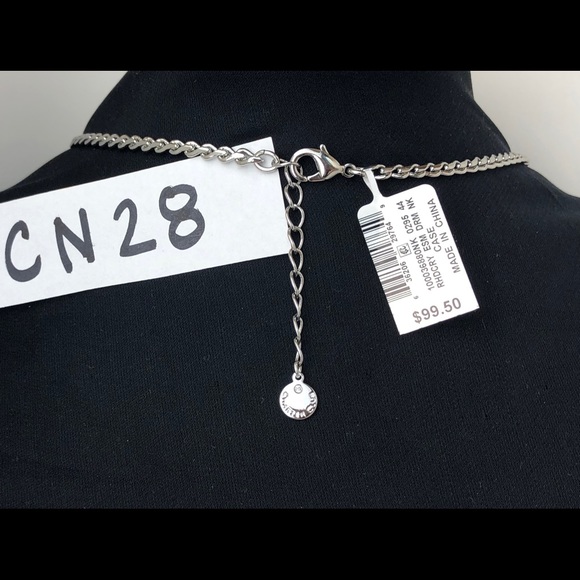 Charter Club Emerald Green & Crystal Necklace 17" - Picture 2 of 3